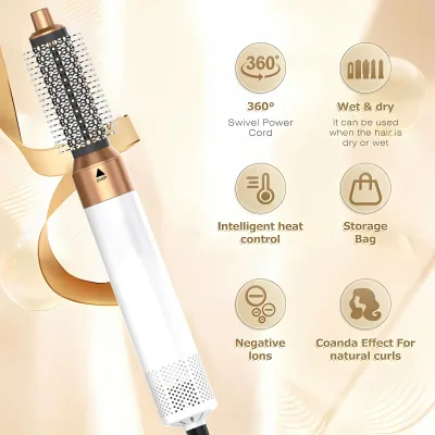 Brosse à air chaud 5-en-1, têtes interchangeables – image 3