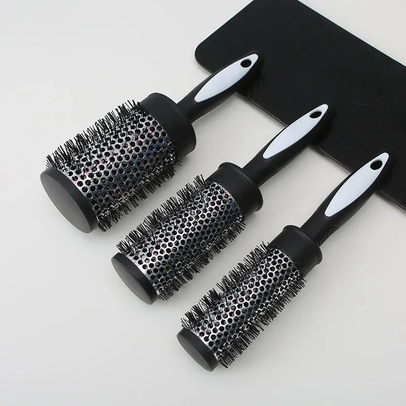 Brosse ronde en nylon à tube aluminium