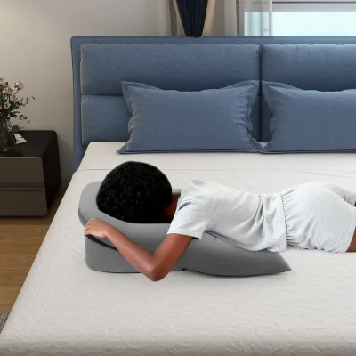 Coussin de sommeil sur le ventre gris et bleu – image 2