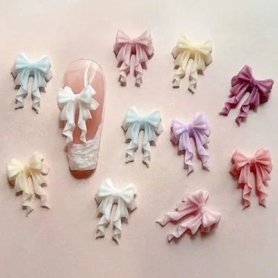 Décorations nœud papillon pour ongles, résine
