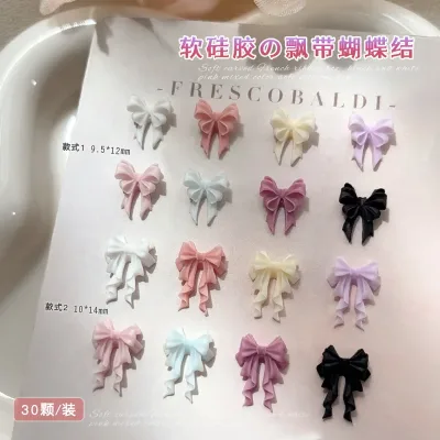 Décorations nœud papillon pour ongles, résine – image 3