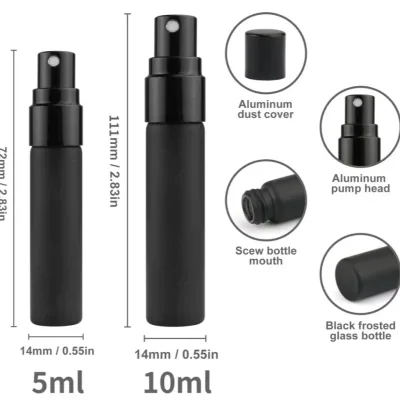 Flacons de parfum noirs rechargeables en verre – image 2