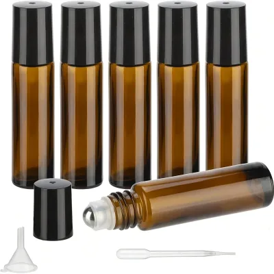 Flacons roll-on vides en verre ambré, 5 ml et 10 ml