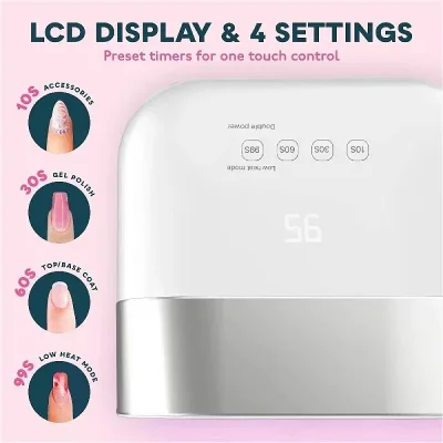 Lampe UV à ongles 48 W, 36 LED, avec minuteur