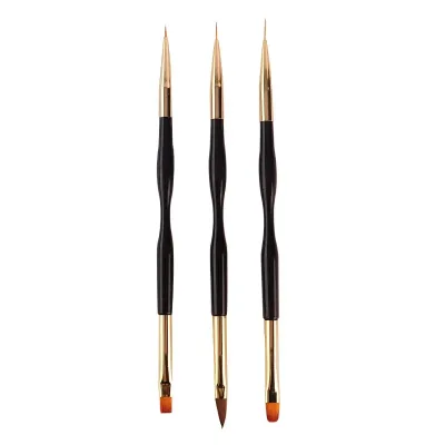 Lot de 3 pinceaux de manucure à double extrémité – image 2