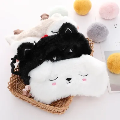 Masque de sommeil en peluche motif animal – image 2