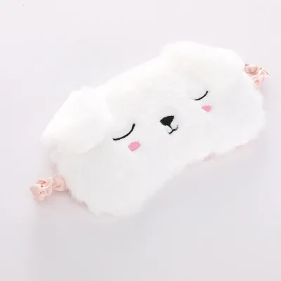 Masque de sommeil en peluche motif animal – image 3