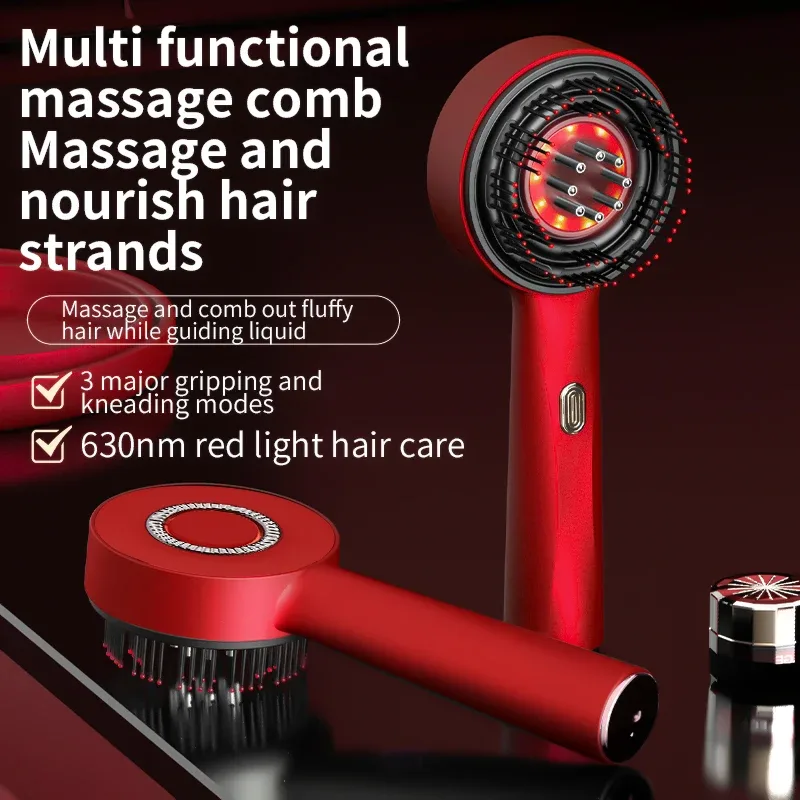 Peigne de massage électrique à lumière rouge