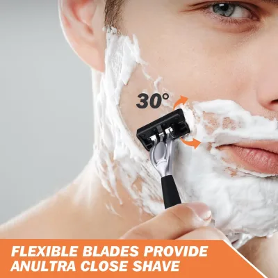 Rasoir manuel pour homme à lames en acier inoxydable – image 3