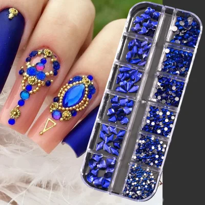 Strass pour ongles en verre, couleur or champagne – image 3