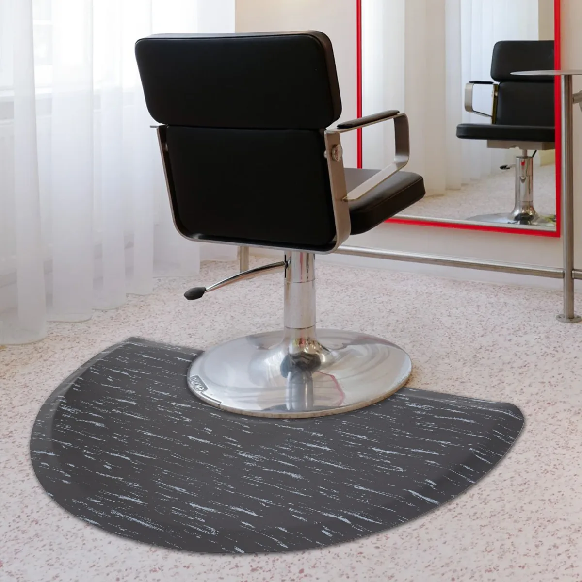 Tapis de sol de salon semi-circulaire bleu