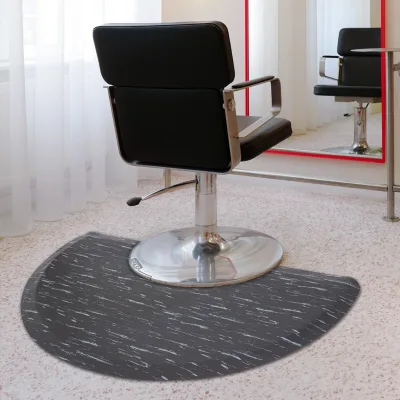Tapis de sol de salon semi-circulaire bleu