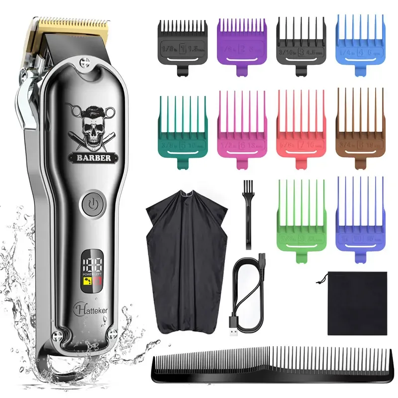 Tondeuse à cheveux rechargeable avec 10 peignes