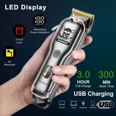Tondeuse à cheveux rechargeable avec 10 peignes – image 3